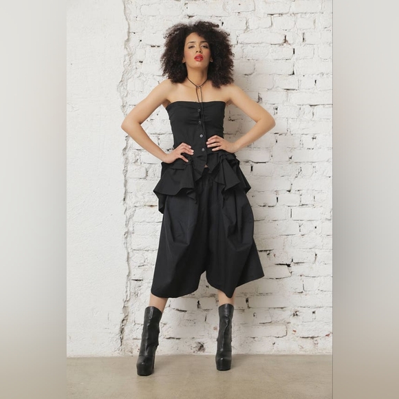 Grebrafan-black corset and skirt,4XL,faux leather,Indie Sleeze - Picture 11 of 15